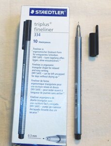 Ручка Staedtler fineliner капиллярная чёрная Триплюс 0.3 мм
