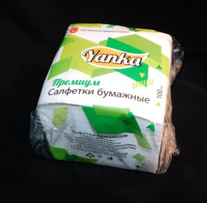 Салфетки бумажные белые Yanka 100 шт. уп. 24*24 см