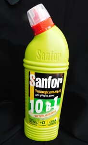 Средство чистящее для сантехники Sanfor Универсал 10 в 1,750 мл лимонная свежесть