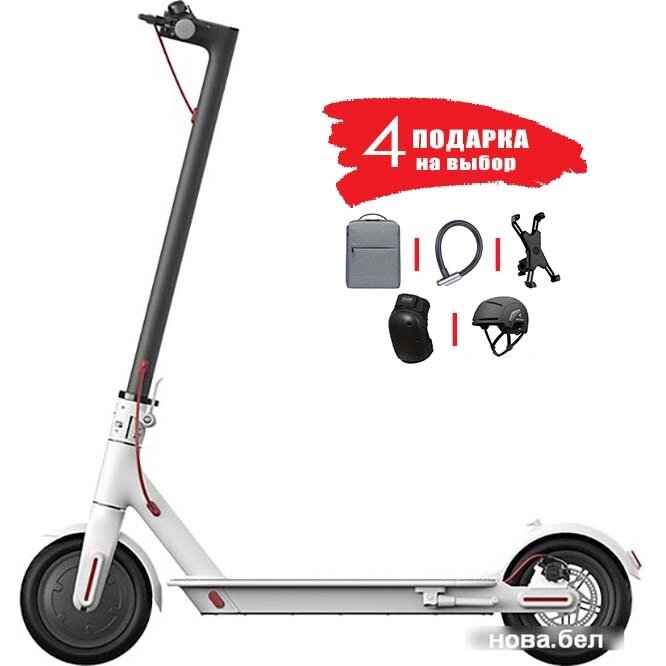 Электросамокат Xiaomi MiJia Electric Scooter M365 1S (китайская версия, белый) от компании Интернет-магазин электротранспорта и гаджетов Нова.бел - фото 1