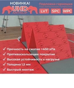 Подложка-гармошка UHD Antislip 1,5 мм под SPC, WPC, LVT