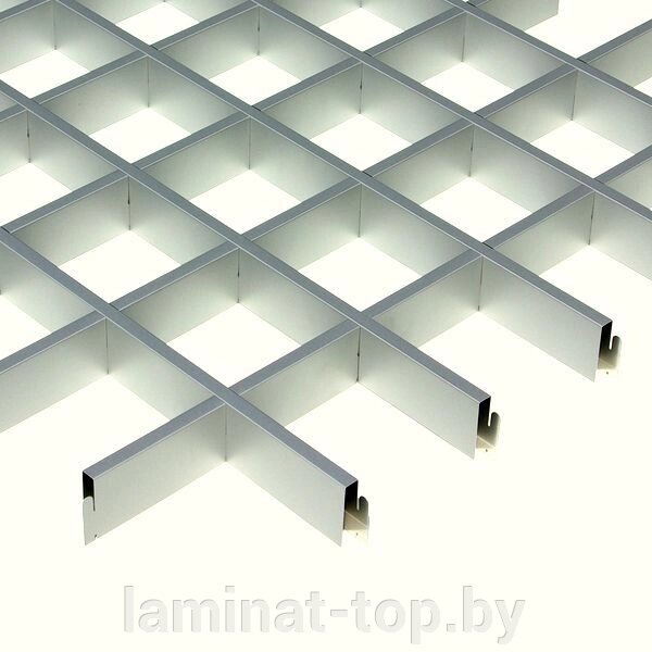 Потолок Грильято алюминий серебристый от компании ИП Мисник М. В. - фото 1