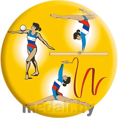Акриловая эмблема гимнастика 1340-025-003 от компании ЧП «Квадроком-пром» - фото 1