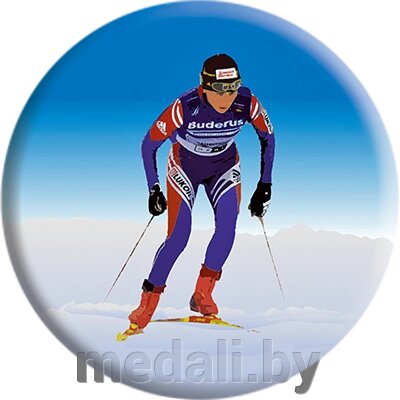 Акриловая эмблема лыжный спорт 1342-025-002 от компании ЧП «Квадроком-пром» - фото 1