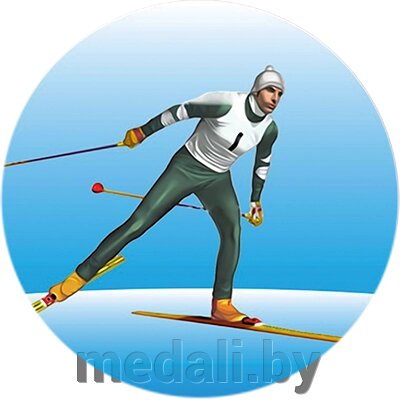 Акриловая эмблема лыжный спорт 1342-025-020 от компании ЧП «Квадроком-пром» - фото 1