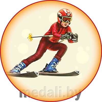 Акриловая эмблема лыжный спорт 1398-025-012 от компании ЧП «Квадроком-пром» - фото 1