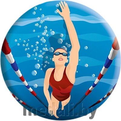 Акриловая эмблема плавание жен. 1334-025-002 от компании ЧП «Квадроком-пром» - фото 1