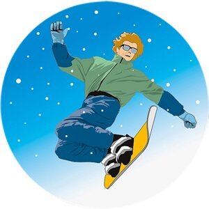 Акриловая эмблема сноуборд 1355-025-005