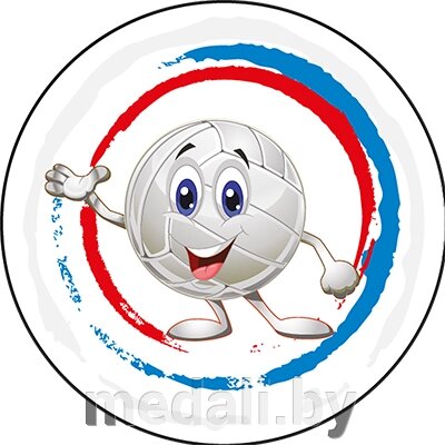 Акриловая эмблема волейбол 1397-025-013 от компании ЧП «Квадроком-пром» - фото 1