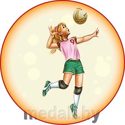 Акриловая эмблема волейбол 1398-050-009 от компании ЧП «Квадроком-пром» - фото 1