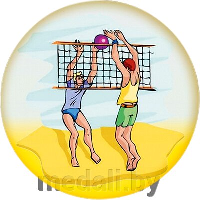 Акриловая эмблема волейбол пляжный 1312-025-001 от компании ЧП «Квадроком-пром» - фото 1