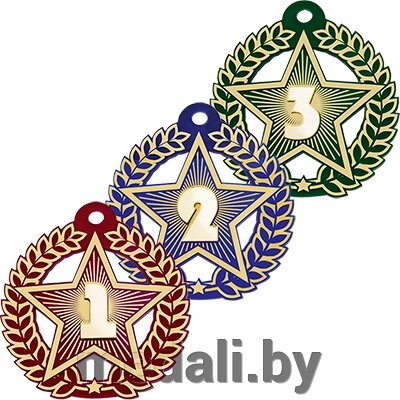 Акриловая медаль Звезда 1 Место 1778-000-001 от компании ЧП «Квадроком-пром» - фото 1