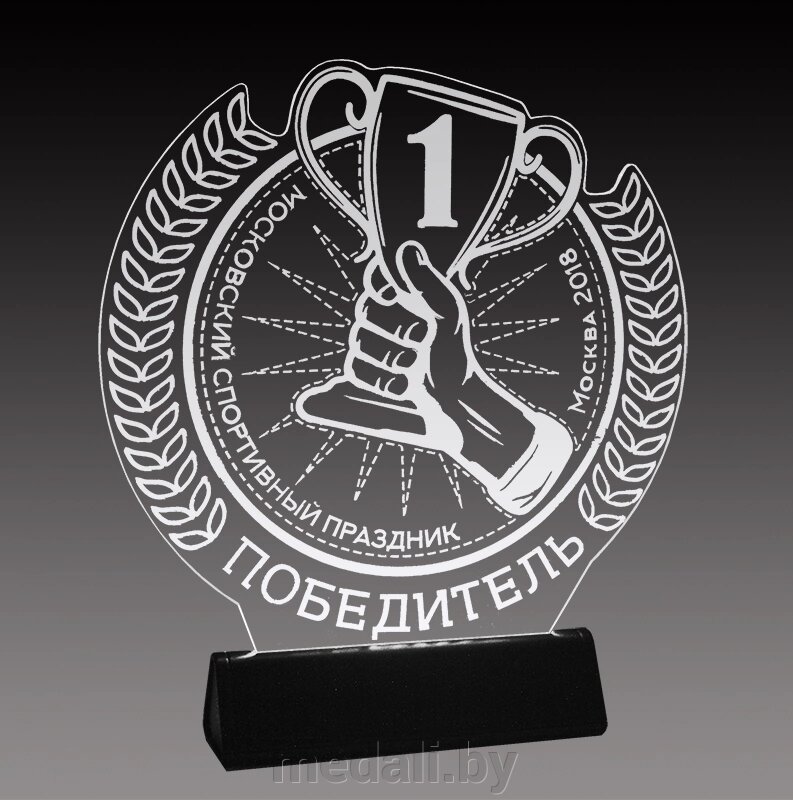 Акриловая награда с белой подсветкой 1772-000-001 от компании ЧП «Квадроком-пром» - фото 1
