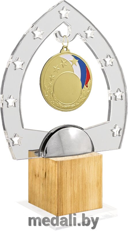 Акриловая награда с медалью 1760-180-000 от компании ЧП «Квадроком-пром» - фото 1