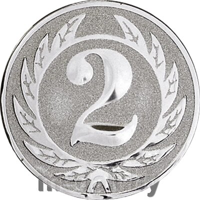 Эмблема 2 место серебро, 25 мм 1104-025-201 от компании ЧП «Квадроком-пром» - фото 1