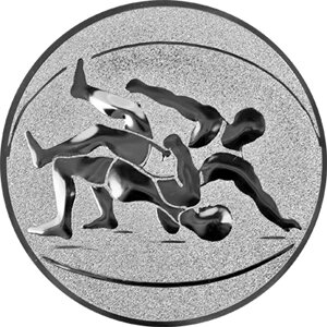 Эмблема борьба серебро, 25 мм 1119-025-210