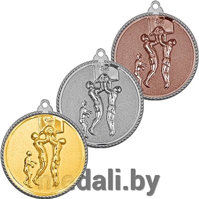 Медаль рельефная баскетбол 3372-110-101 от компании ЧП «Квадроком-пром» - фото 1