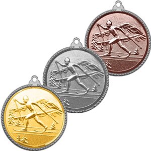 Медаль рельефная лыжи 3372-139-100