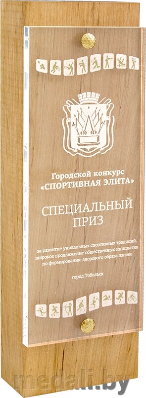 Награда из натурального дерева 1762-250-001 от компании ЧП «Квадроком-пром» - фото 1