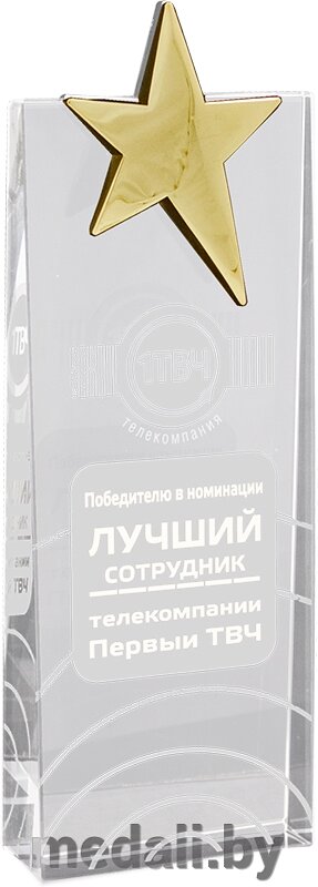 Награда из стекла 1660-200-ГР0 от компании ЧП «Квадроком-пром» - фото 1
