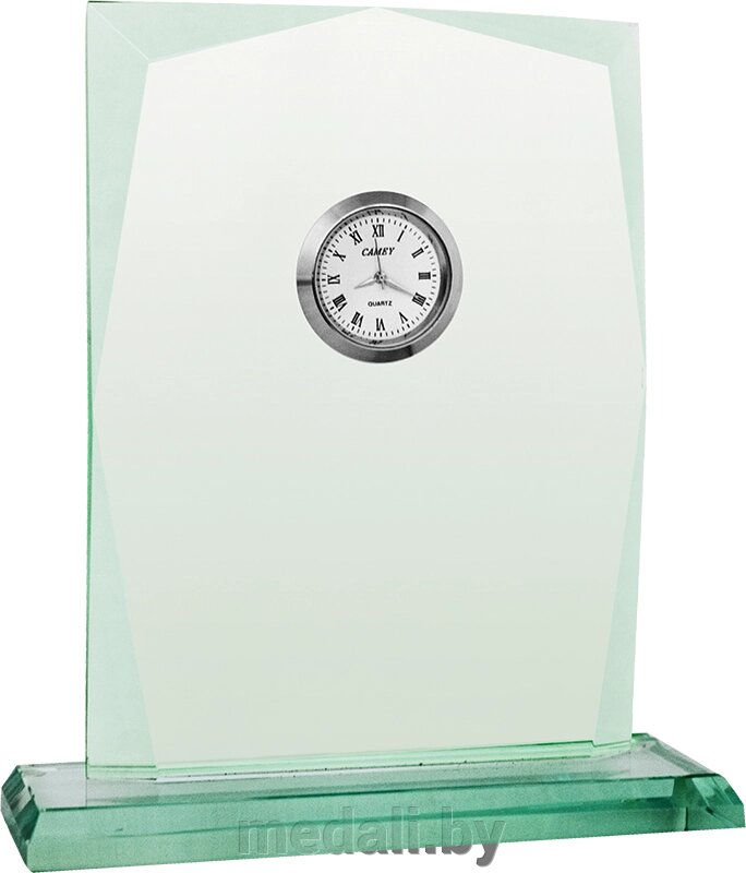 Награда из стекла с часами 1548-175-050 от компании ЧП «Квадроком-пром» - фото 1