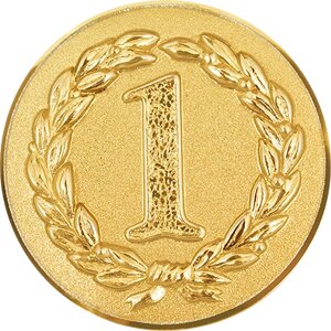 Эмблема рельефная 1 место золото, 25 мм