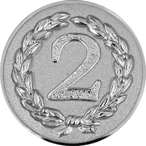 Эмблема рельефная 2 место серебро, 25 мм