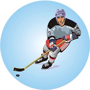 Акриловая эмблема хоккей, 25 мм 1315-025-017