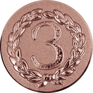 Эмблема рельефная 3 место бронза, 25 мм