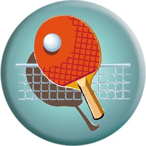 Акриловая эмблема настольный теннис, 25 мм 1314-025-004
