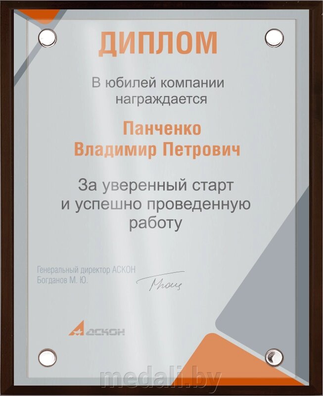 Вариант комплектации плакетки №895 1914-895-250 от компании ЧП «Квадроком-пром» - фото 1