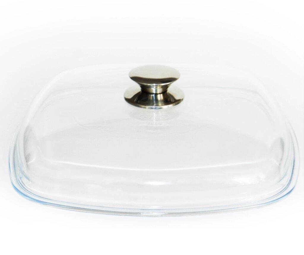 Крышка стеклянная квадратная Виктория 260*260 с металлической ручкой от компании Магазин уютной кухни - фото 1
