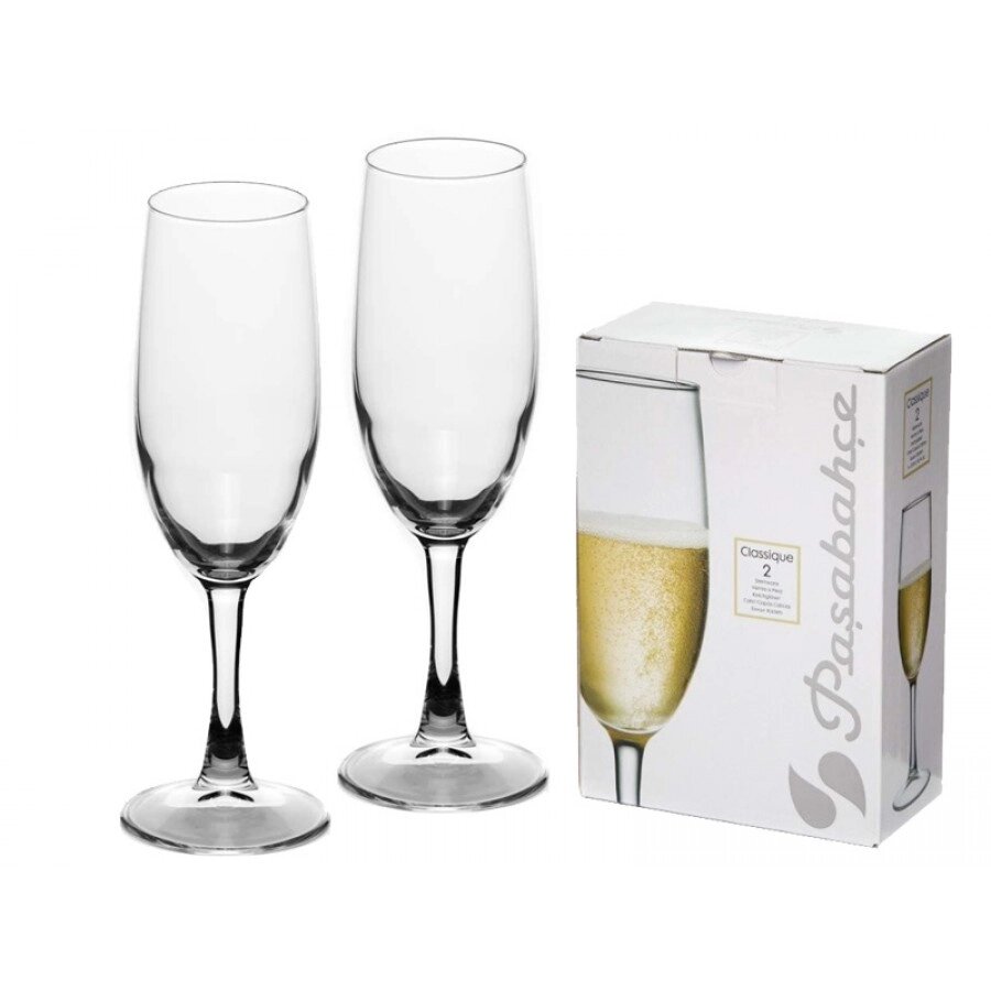 Набор бокалов для шампанского Pasabahce Classique 440335  2 шт от компании Магазин уютной кухни - фото 1