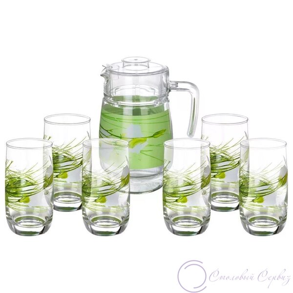 Набор кувшин + стаканы Luminarc Sofiane Green Vigne  L2348 ##от компании## Магазин уютной кухни - ##фото## 1