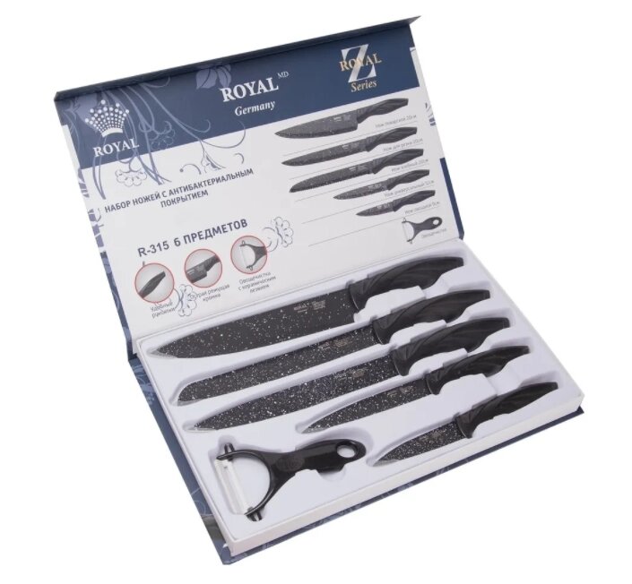 Набор ножей кухонных Royality Line RL-315 от компании Магазин уютной кухни - фото 1