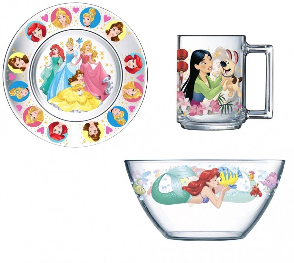 Набор посуды детской Disney Принцессы Luminarc 18C2055 от компании Магазин уютной кухни - фото 1