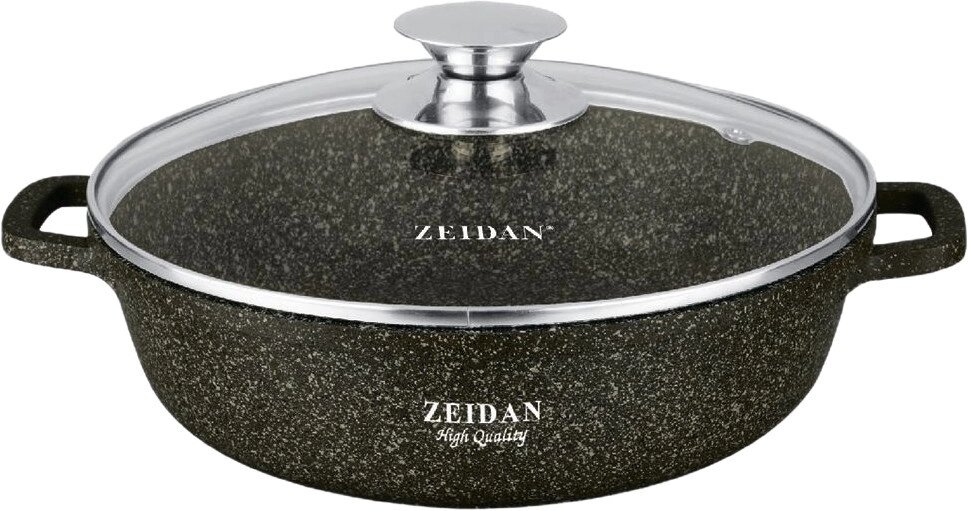 Жаровня со стеклянной крышкой Zeidan Z-50235 28 см от компании Магазин уютной кухни - фото 1