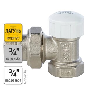 Клапан термостатический Stout SVT 3/4" ВР/НР угловой