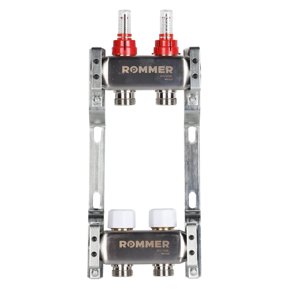 Коллектор Rommer с расходомерами, 2 выхода от компании ООО «Лаборатория Тепла» - фото 1