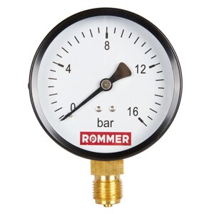 Rommer Dn 100 мм, 0-16 бар, 1/2" манометр радиальный