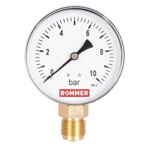 Rommer Dn 80 мм, 0-10 бар, 1/2" манометр радиальный