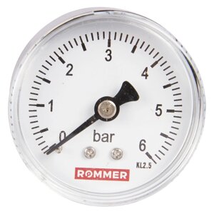 Rommer Dn 50 мм, 0-6 бар, 1/4" манометр аксиальный