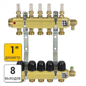 Afriso коллектор распределительный из латуни, 8 выходов