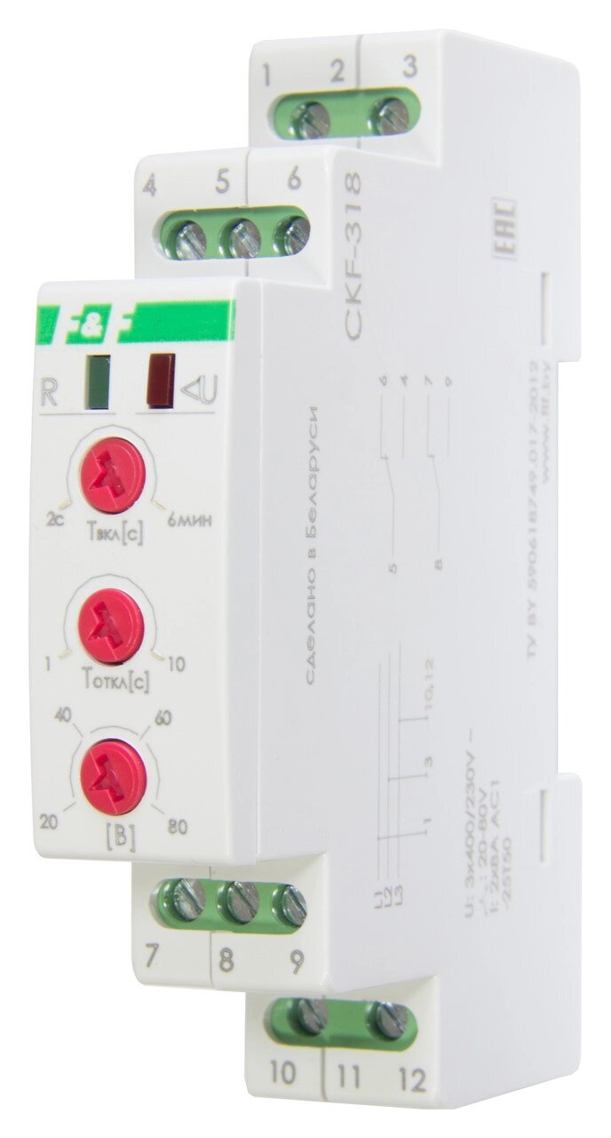Реле контроля фаз Евроавтоматика ФиФ CKF-318 от компании ООО «Лаборатория Тепла» - фото 1