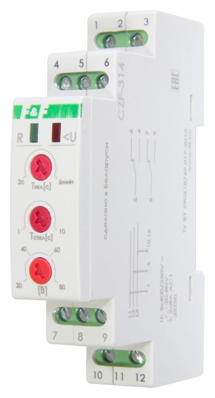 Реле контроля фаз Евроавтоматика ФиФ CZF-314 от компании ООО «Лаборатория Тепла» - фото 1