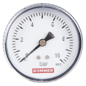 Rommer Dn 50 мм, 0-10 бар, 1/4" манометр аксиальный