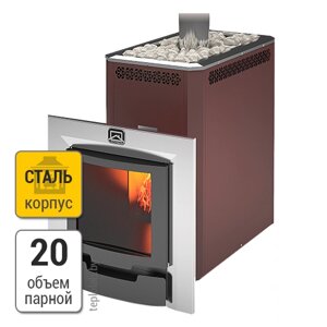 Теплодар Кузбасс 20ТК Панорама (2018) печь банная стальная (без двери)