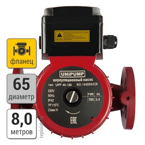 Unipump UPF 65-80 280 насос циркуляционный, 220 В от компании ООО «Лаборатория Тепла» - фото 1