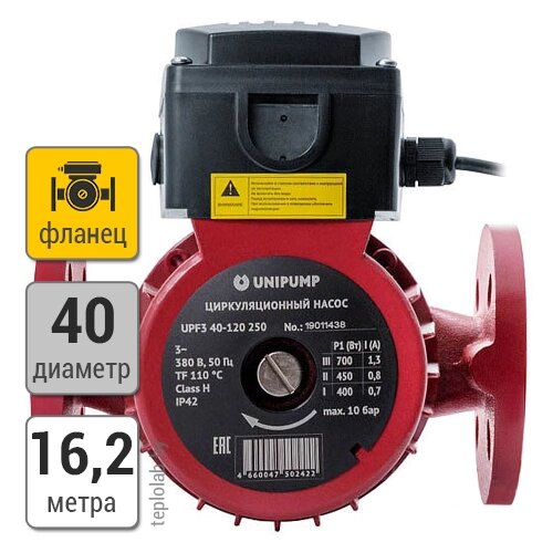 Unipump UPF3 40-160 250 насос циркуляционный, 380 В от компании ООО «Лаборатория Тепла» - фото 1