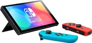 Игровая приставка Nintendo Switch OLED (черный, с неоновыми Joy-Con)